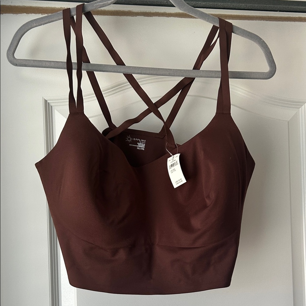 Aerie Deep Brown Strappy Bra